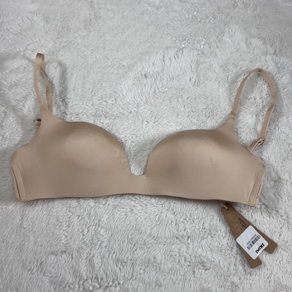 SKIMS Wireless Form‎ Lightly Lined Square Neck Bra Sand BA-PLG-3214 32DD NEW